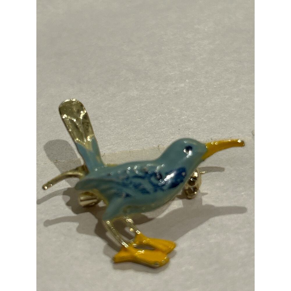 Small Blue Bird Brooch